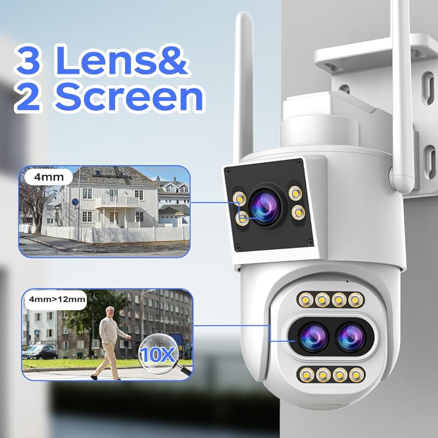 Amazon.com : JOOAN Outdoor Security Camera 2Kx3 3Lens 2
